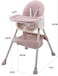 Kidsland Honelevo Baby Dining Chair Baby Feeding Chair Portable High Chair ，Adjustable Height Foldable Toddler Seat ，Safty Highchair With Meal Tray, All For Your Baby (Pink)