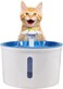 Cat water fountain with water level window, Flower fountain 1.6L water dispenser for multiple pets with replacement filters, Three modes drinking fountain (16 cm) Blue