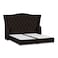 In House Taj Mahal Linen Bed Frame - King - 200x200cm - Dark Brown