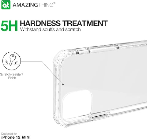 Amazing Thing NOVOBOOST Drop Proof Anti Microbial designed for iPhone 12 Mini case/cover (5.4 inch) - Clear