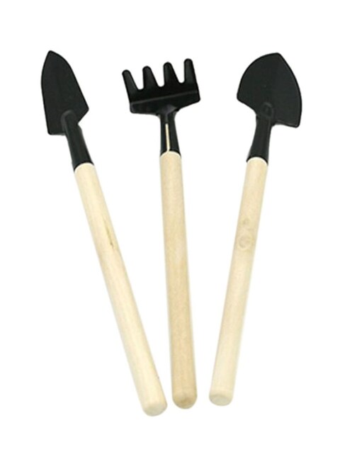 Sharpdo - 3-Piece Garden Mini Tool Set Black/Beige