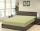 KLUB LINEN Stripe Microfiber Olive Fitted Sheet -Queen 150 x 200 cm