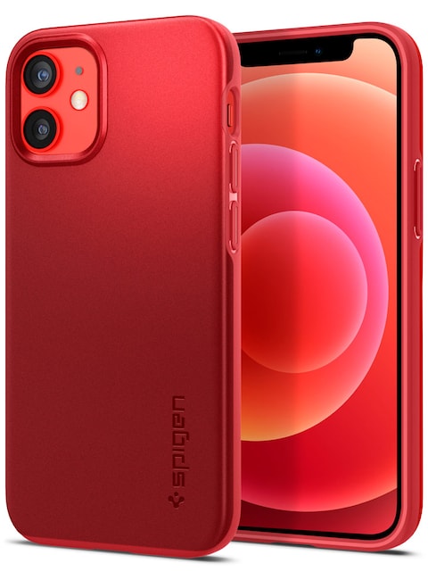 Spigen Thin Fit designed for iPhone 12 Mini case cover - Red