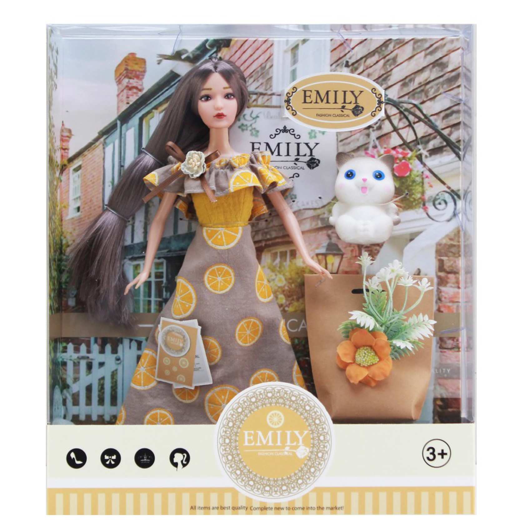 Hk Emily Fashion Doll With Pet Orange