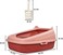 Cat litter box with scoop, Semi-enclosed cat litter basin high fenced and detachable cat toilet, Anti-splashing, Easy to clean prevent sand leakage and reduce bacteria (Red Color) 44 cm L