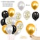 Party Time 115-Pieces Black &amp; Gold Balloon Garland Arch Kit DIY Decoration with Confetti Latex Balloons, Foil Curtain For Party Backdrop - Wedding, Bridal Shower, Birthday Party Decorations