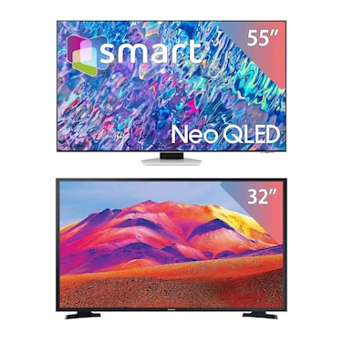 Samsung QA55QN85B - 55-inch 4K UHD Neo QLED Smart TV with Samsung UA32T5300 - 32-inch Smart TV