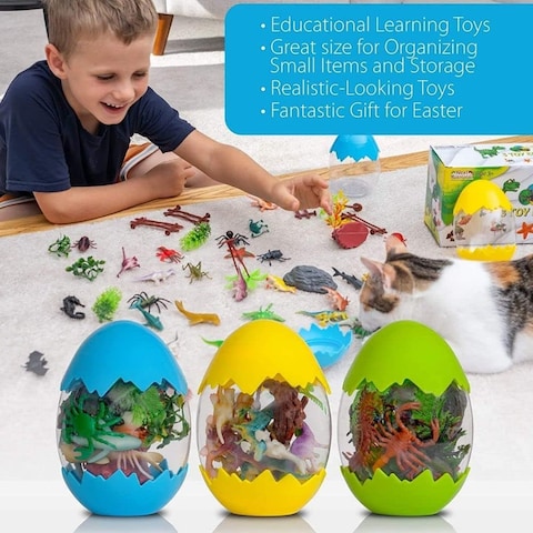 FITTO Realistic Animal Figures Toy Set - Vinyl Plastic Wild Animals for Imaginative Play and Education