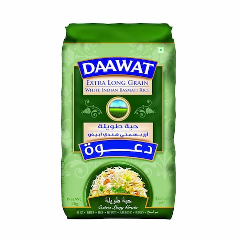 Daawat Extra Long Grain White Indian Basmati Rice 2kg