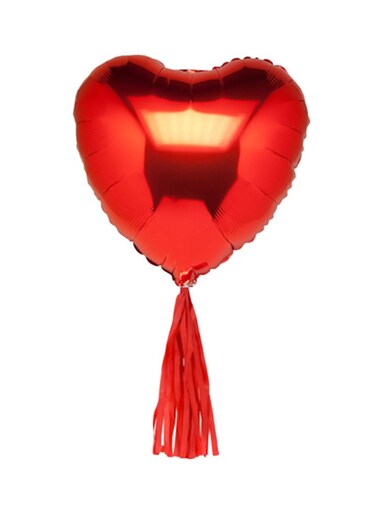 5-Piece Heart Inflatable Foil Balloon With Tassels Set 18inch