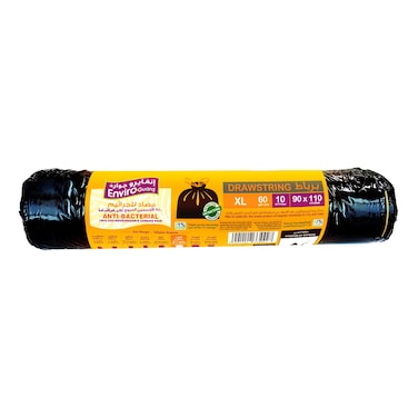 أونفيرو كير أكياس قمامة ذات واجهة مموجة، بحجم 90x110 سم و سعة 60 غالونًا - أسود، حزمة من 10.