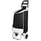 Foldable Shopping Trolley Cart, 4 Wheel Shopping Cart, Stainless Frame Shopping Cart- Black