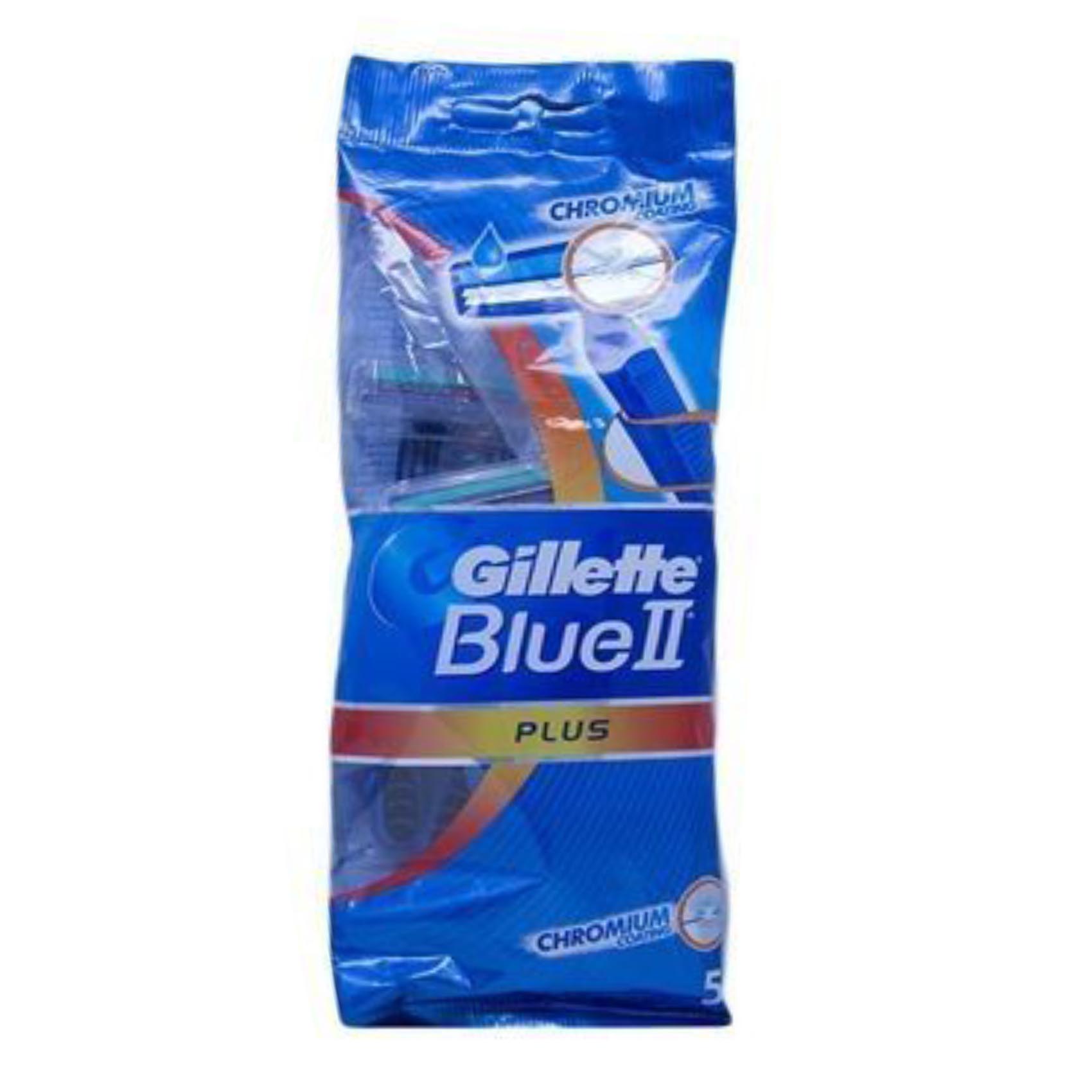Gillette Blue II Plus Men&#39;s Disposable Shaving Razor 5 Piece