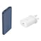 Belkin BoostCharge Power Bank Blue 10000mAh and PD 3.0 PPS Wall Charger White 25W