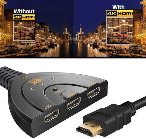 Generic 3 Port HDMI Switch Splitter Cable 4K 2K 3D 2160P Ultra Hd 3 In 1 Out Multi Switcher Hub For HdTV Projector Computer Monitors Online Carrefour UAE