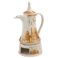 Ramadan Design Arabic Coffee Pot ceramic, Healthy and Extremely Heat Resistant with Candle Warmer, with ramadan design ,white and gold color (L-30*W-7*H-15.5CM)