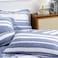Luna Home King Size 6 Pieces, Blue Stripe Design Duvet Cover Set
