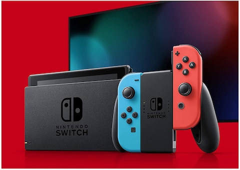 Nintendo Switch Handheld Gaming Console with Joy-Con Controllers, HAC-001(-01), Neon Blue/Red