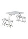 Generic 4-Seat Outdoor Portable Picnic Table White