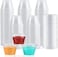 Vsell24 1000Pc 4Oz Plastic Disposable Portion Cup Containers With Lid Sauce Jello Shot Souffl&eacute; Sampling Cups Clear