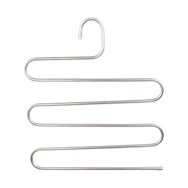 ZOBER S Shaped 5 Layer Pant Hanger   Stainless Steel   Multilayer Closet Storage   For Pants, Jeans, Trousers, Scarfs, Towels