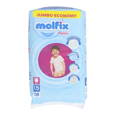 Molfix Junior Baby Diaper Pants - Size 5 - 58 Diapers