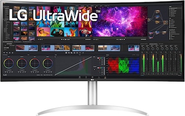 LG 40Wp95C-W 40&rdquo; Ultrawide Curved WuHD (5120 X 2160) 5K2K Nano IPS Display, DCI-P3 98% (Typ.) With HDR10, Thunderbolt 4 With 96W Pd, 3-Side Virtually Borderless Design Tilt/Height/Swivel Stand