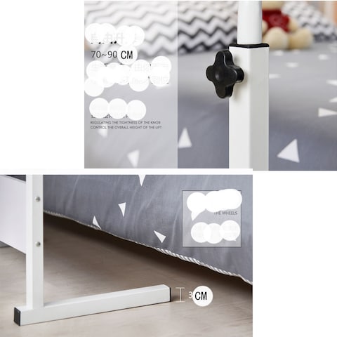 Generic-CK880 Adjustable Portable Laptop Desk Bedside Computer Table 60*40CM
