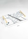 Lowha Decorative Acrylic Serving Tray With Gold Metal Handles And Marble Pattern Design 20x30 cm