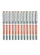 12-Piece Eye Fine Roller Pen 0.7mm Tip Orange Ink