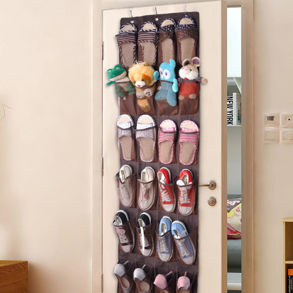 Generic-CK833 24 Pockets Over the Door Hanging Bag Box Shoe Rack Hanger