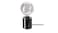 Table lamp with light bulb, black/grey clear glass, 125 mm