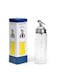 Cuisine Art Glass Oil Bottle, 250ml Oil Dispenser Bottle Stainless Steel embedded Glass Oil Cruet Bottle with Measuring Scale, Leak Proof bottle with Auto Flip Non-Drip Spout