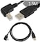 High Speed USB 2.0 Printer Cable Type A Male to Type B Male Right Angle 90 Degree 1.5m 5ft
