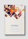 Lowha Spiral Notebook With 60 Sheets And Hard Paper Covers With Flat Mosiac Design, For Jotting Notes And Reminders, For Work, University, School