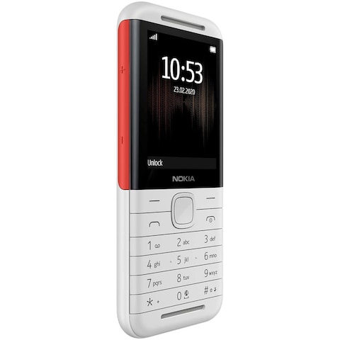 نوكيا 5310 – 2.4 بوصة 16 ميجابايت/8ميجابايت ثنائي الشريحة بشبكة الجيل الثاني – أبيض/أحمر