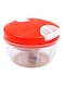 Generic Hand Chopper Manual Rope Food Processor Shredder Salad Maker Garlic Onion Slicer Cutter Red 13*13*13Cm