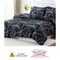Luna Home Single Size 4 Pieces Black With Grey Geometric Design Duvet Cover Set