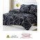Luna Home Single Size 4 Pieces Black With Grey Geometric Design Duvet Cover Set