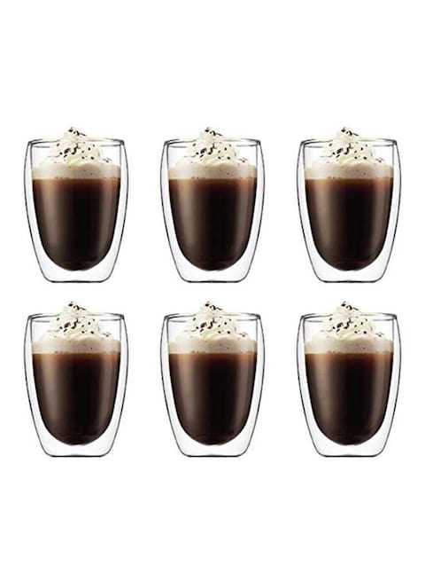 Generic 6-Piece Double Wall Glasses Clear 250ml