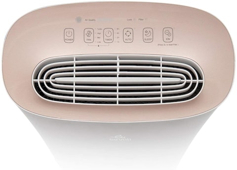 evvoli Air Purifier 5-Layer Filters With True HEPA Control Light Sensor Night Mode Air Quality Indicator Evap-24W, White
