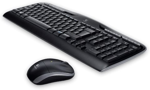 لوجيتيك (MK330) لوحة مفاتيح وماوس لاسلكي - اسود (ايه/إي)<br />