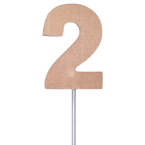 Forum Novelties Diamond Number 2 Cake Topper- Rose Gold