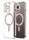 MagSafe Case Magnetic Clear Soft TPU Plating Case Wireless Charging Compatible Shockproof Camera Lens Protection For Apple iPhone 14 Pro Max Rose Gold