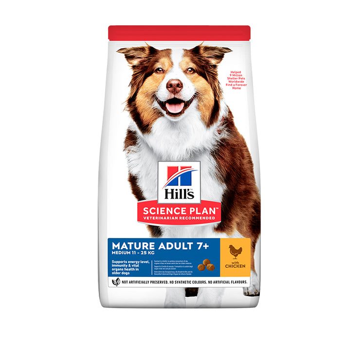 Hills Science Plan  Medium Mature Adult 7+  Dog Food Dry  With chicken - 2.5Kg