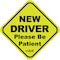 Rubik Magnetic New Driver Car Sign Sticker, Driver Please Be Patient, Highly Reflective Removable &amp; Reusable for Car SUV Van Drivers 15x15cm