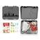 Eazy Kids 4 Compartment Bento Lunch Box  w/ Sandwich Cutter Set-Skyline Saudi Grey