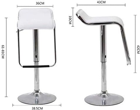 Lanny Bar Stool High Chair Office Hydraulic Chair T100G-9 Adjustable Up and Down For Kitchen Living room Restaurant and events-White