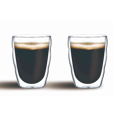 Cuisine Art Double Wall Glass Finger Cup Set Clear 80ml 2 PCS