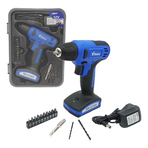 Vtools Cordless Drill Driver With Bit Accessories 13 PCS 12V